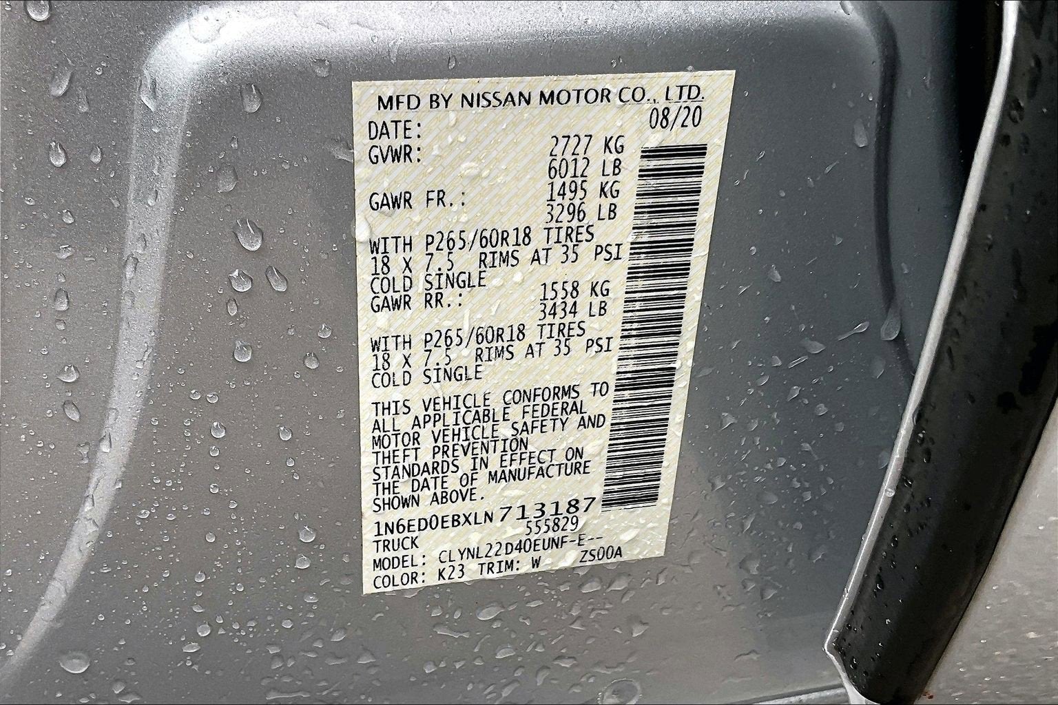 2020 Nissan Frontier SV