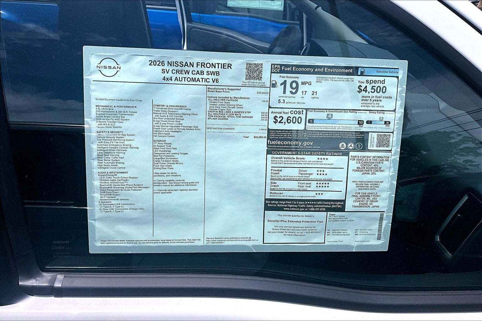 2026 Nissan Frontier SV
