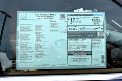 2026 Nissan Armada Platinum Reserve