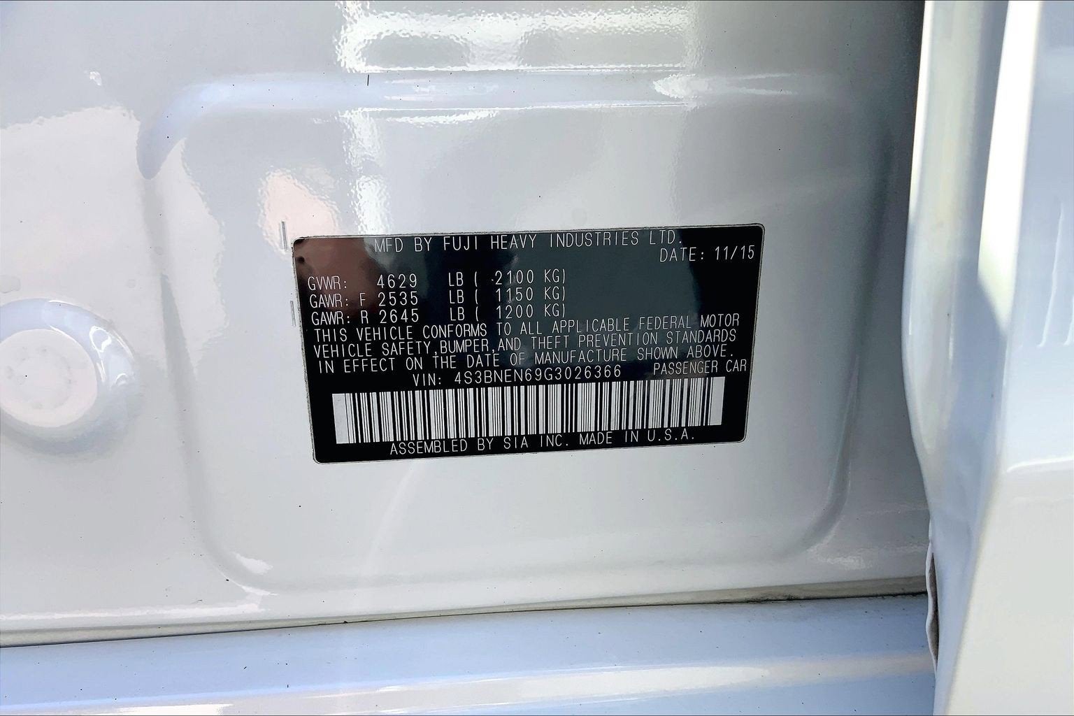 2016 Subaru Legacy 3.6R Limited