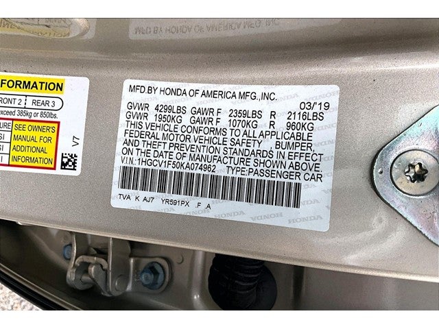 2019 Honda Accord Sedan EX-L 1.5T