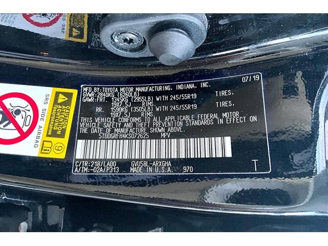 2019 Toyota Highlander Hybrid Limited Platinum