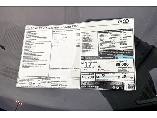 2023 Audi R8 Spyder V10 performance