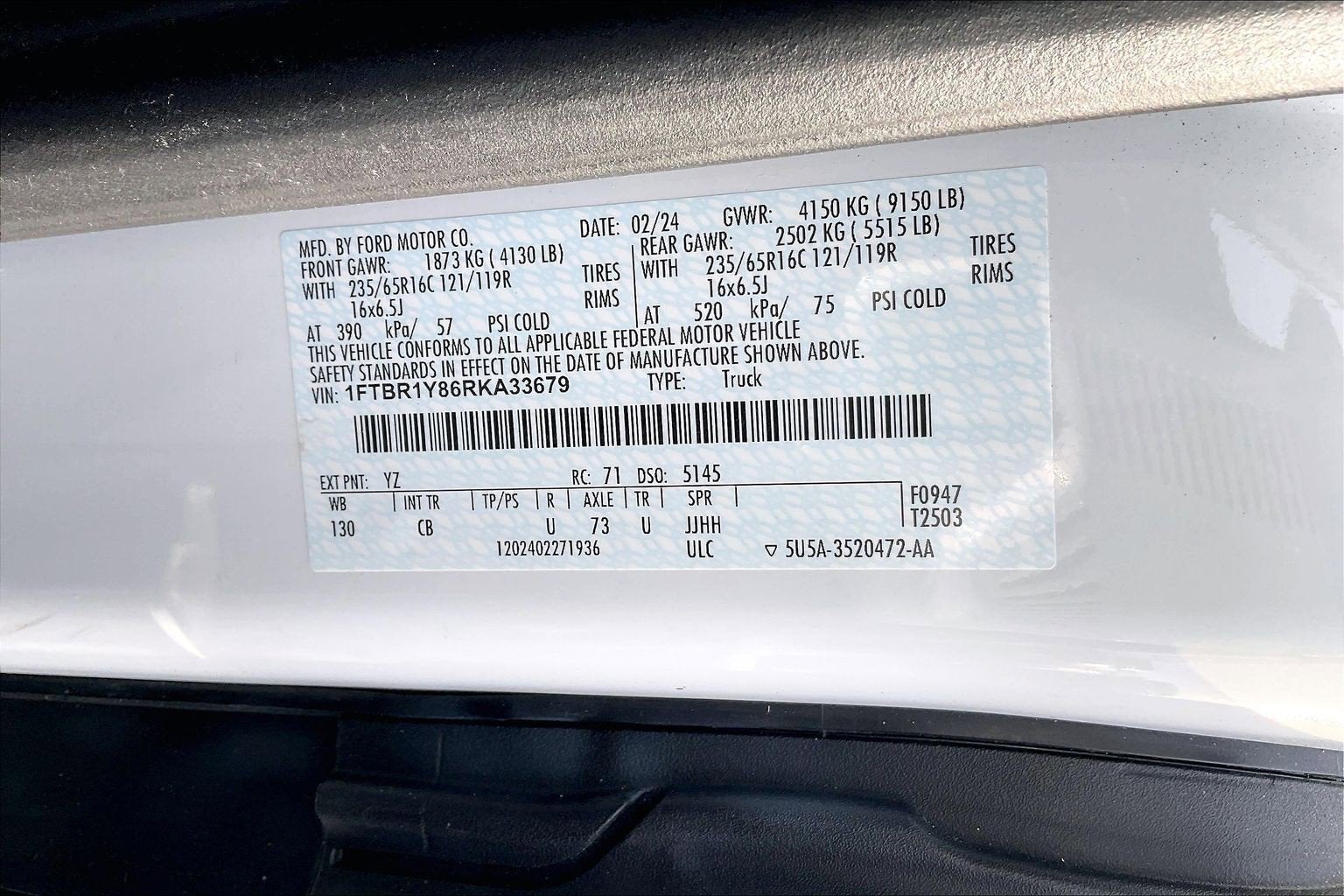 2024 Ford Transit Cargo Van Low Roof