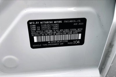 2020 Mitsubishi Mirage G4 LE