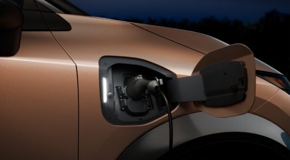 Close-up image of charging cable plugged in | Matt Blatt Nissan in Egg Harbor Township NJ